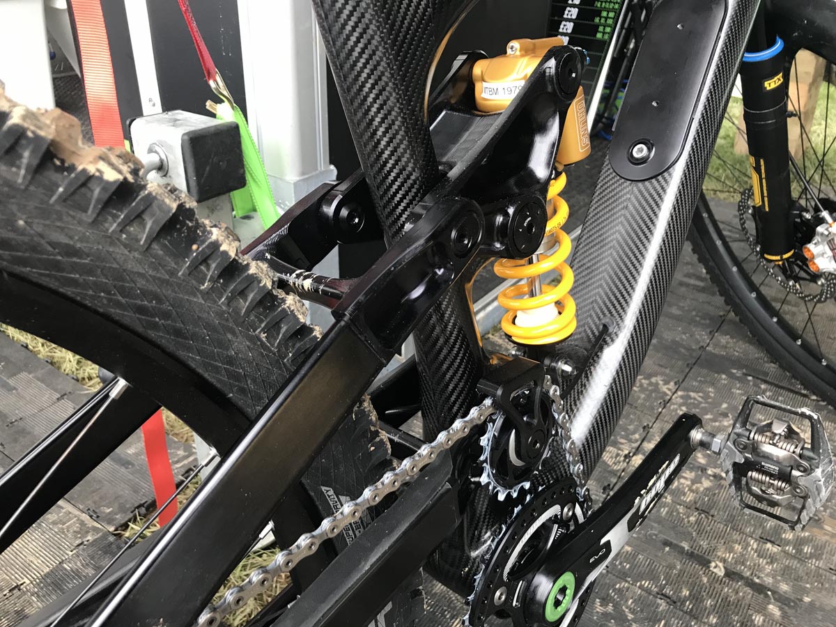 Hope Bikes High Pivot Prototype Enduro Bike suspension linkage