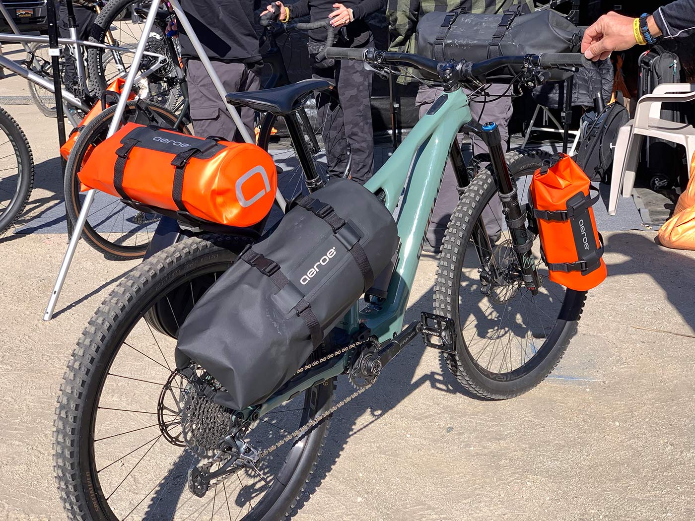 aeroe waterproof bikepacking frame bags and pannier bags with aerodynamic design