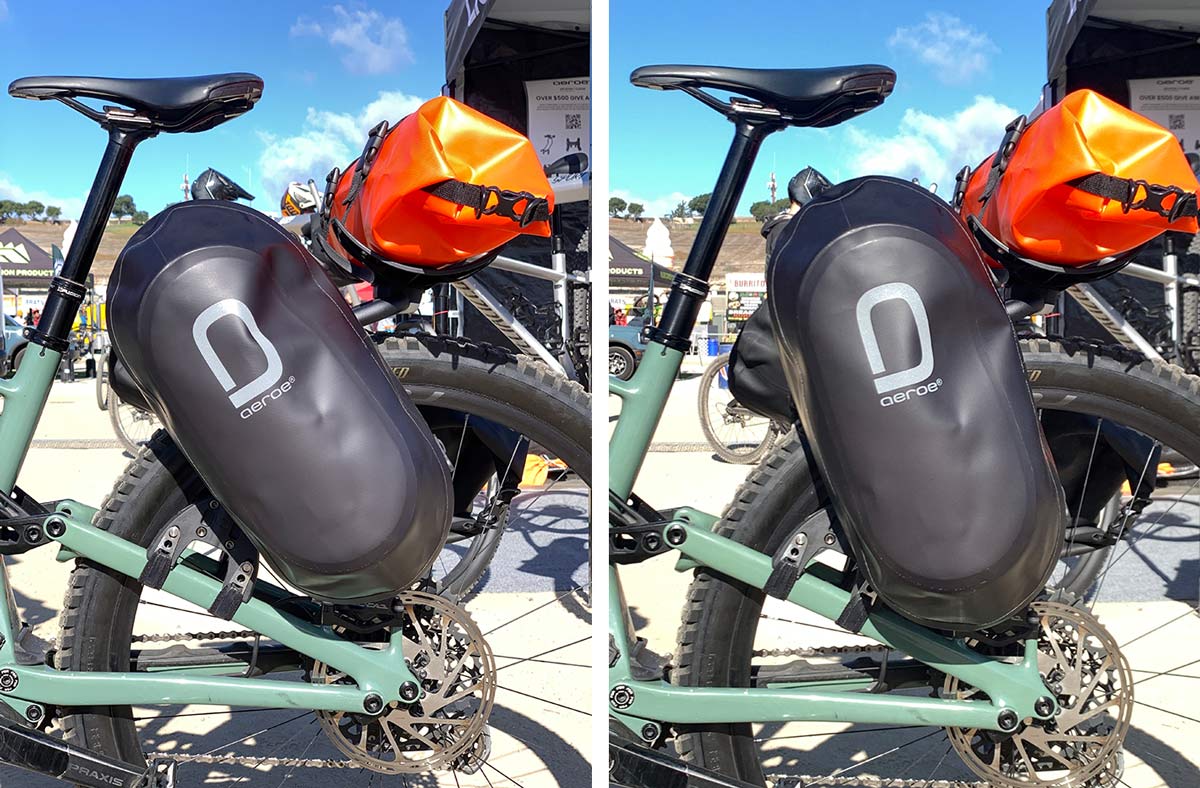 aeroe waterproof bikepacking frame bags and pannier bags with aerodynamic design