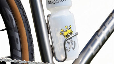 King Cage Side Loader titanium bottle cage lets you grab left, right, or center