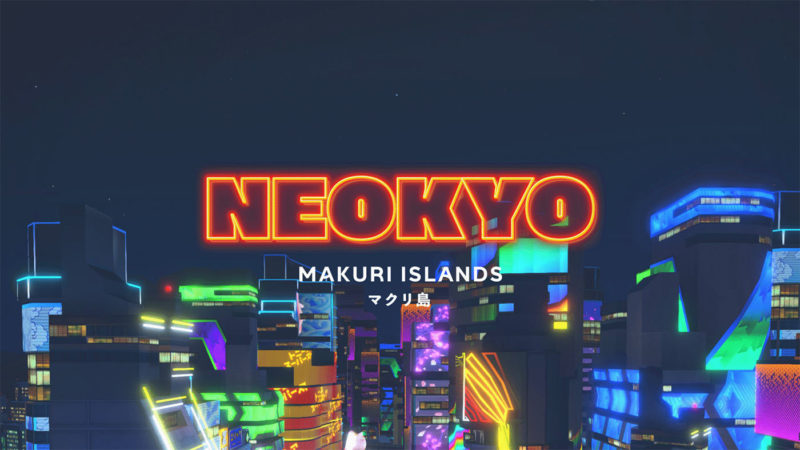 screenshot of virtual riding in zwift neokyo map on makuri island