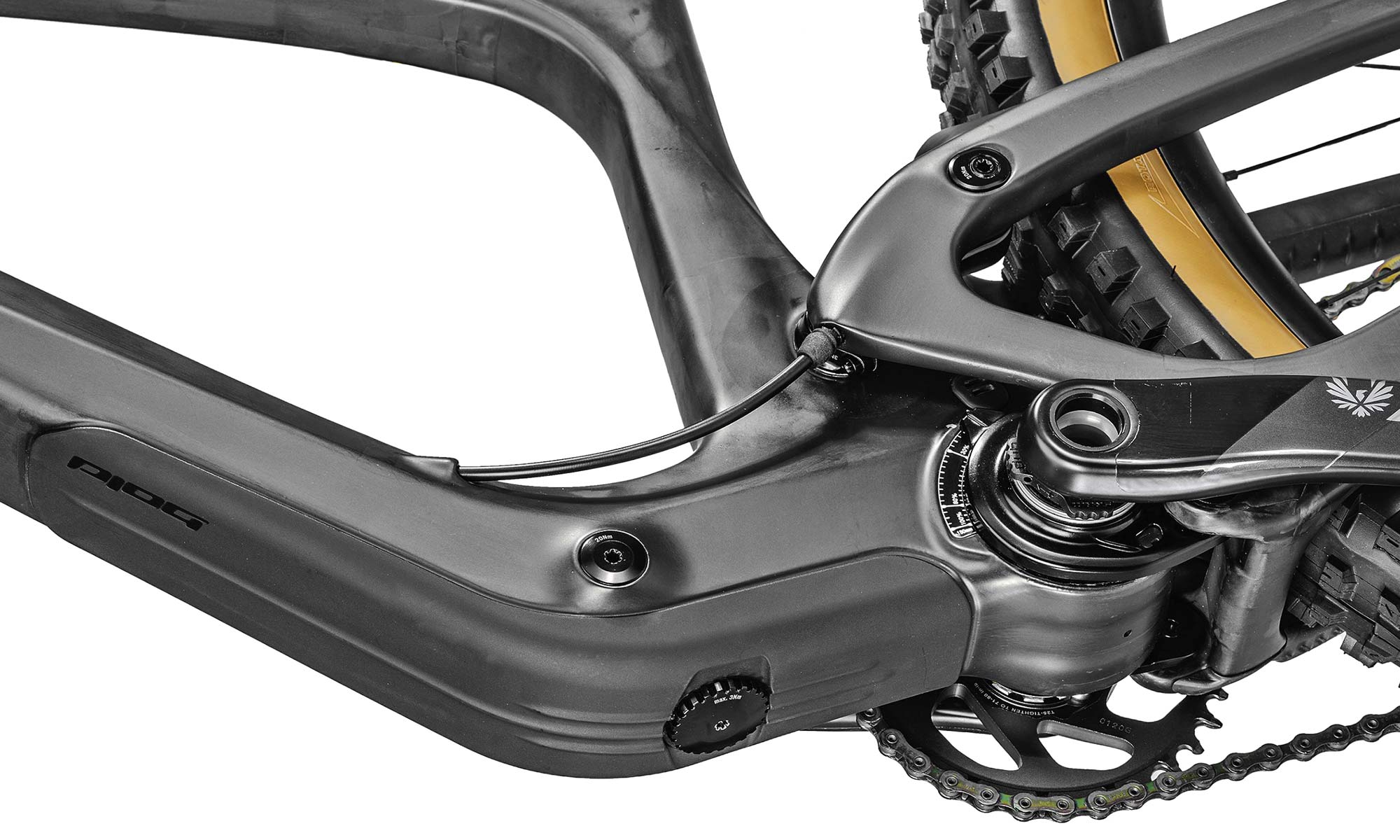 2022 Bold Linkin integrated hidden shock carbon trail bike, 135mm or 150mm all-mountain bike, sag setup gauge
