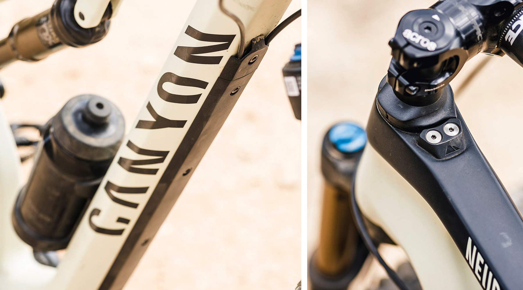 2022 Canyon Neuron CF carbon trail mountain bike, updated 130mm rear, longer 140mm fork travel, details