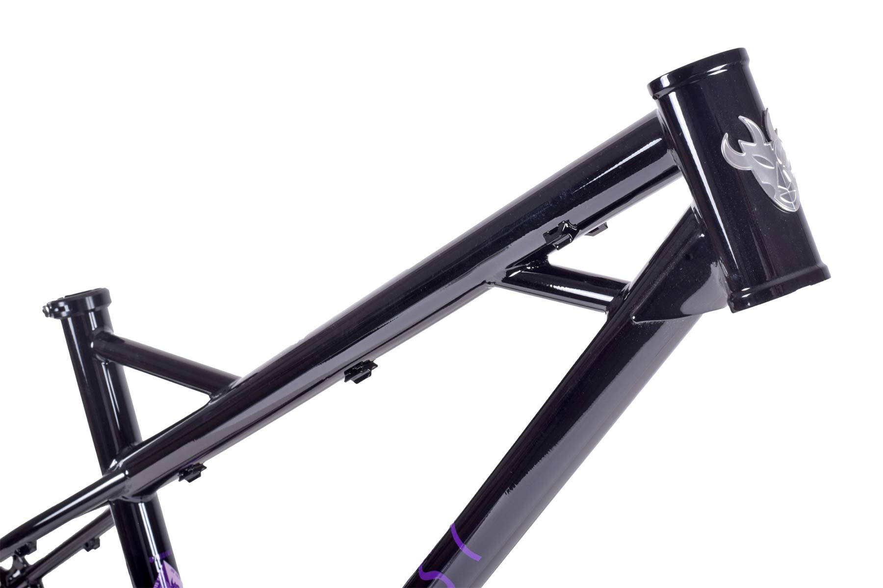 2022 Nordest Bardino 3 affordable steel enduro MTB hardtail mountain bike, head tube detail reinforced