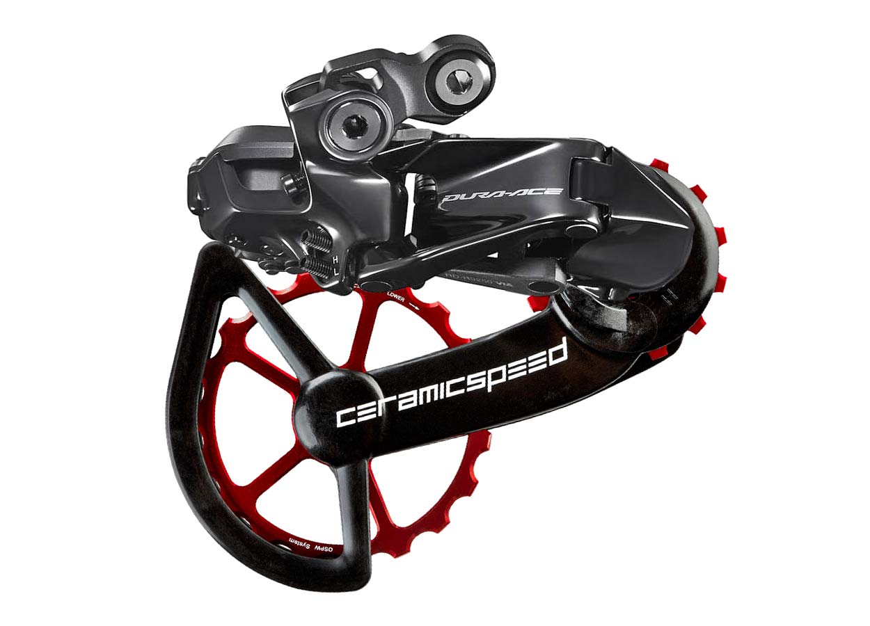 CeramicSpeed OSPW upgrade for Shimano Dura-Ace R9200, RD-R9250 Di2 complete red