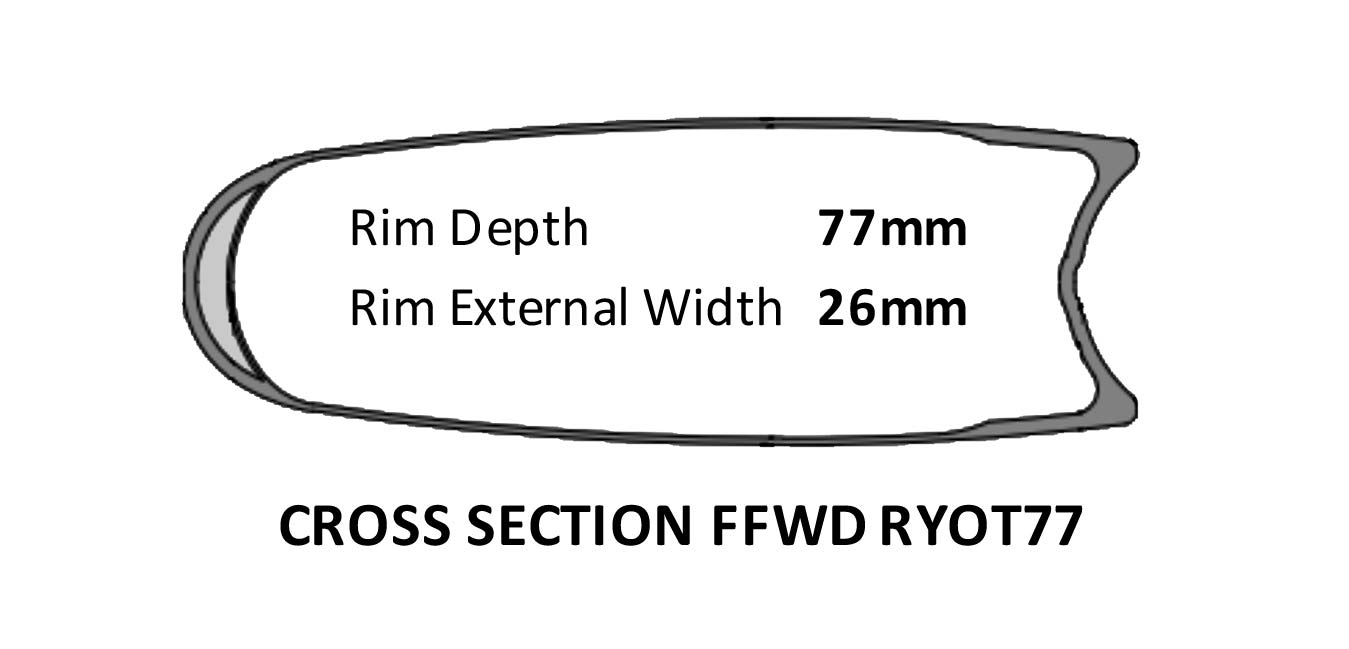 FFWD RYOT 77 Track wider tubular race wheels, rim profile