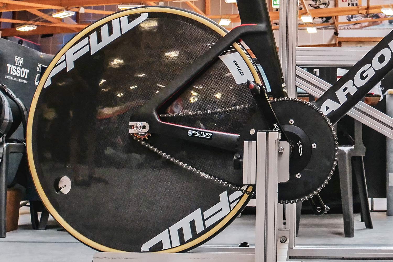 Joss Lowden Women's Hour Record 48405m LeCol Argon 18 Electron Pro custom track bike, WattShop drivetrain