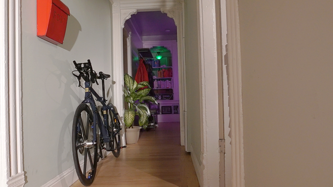 Tuck Bike in a hallway