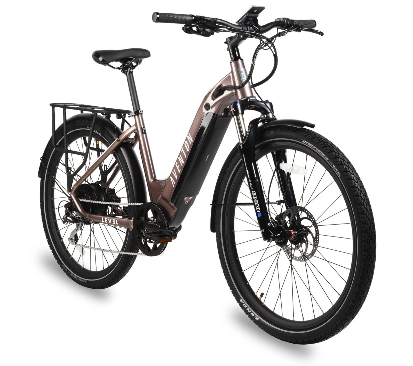 aventon level commuter e-bike with step through frame and hidden battery