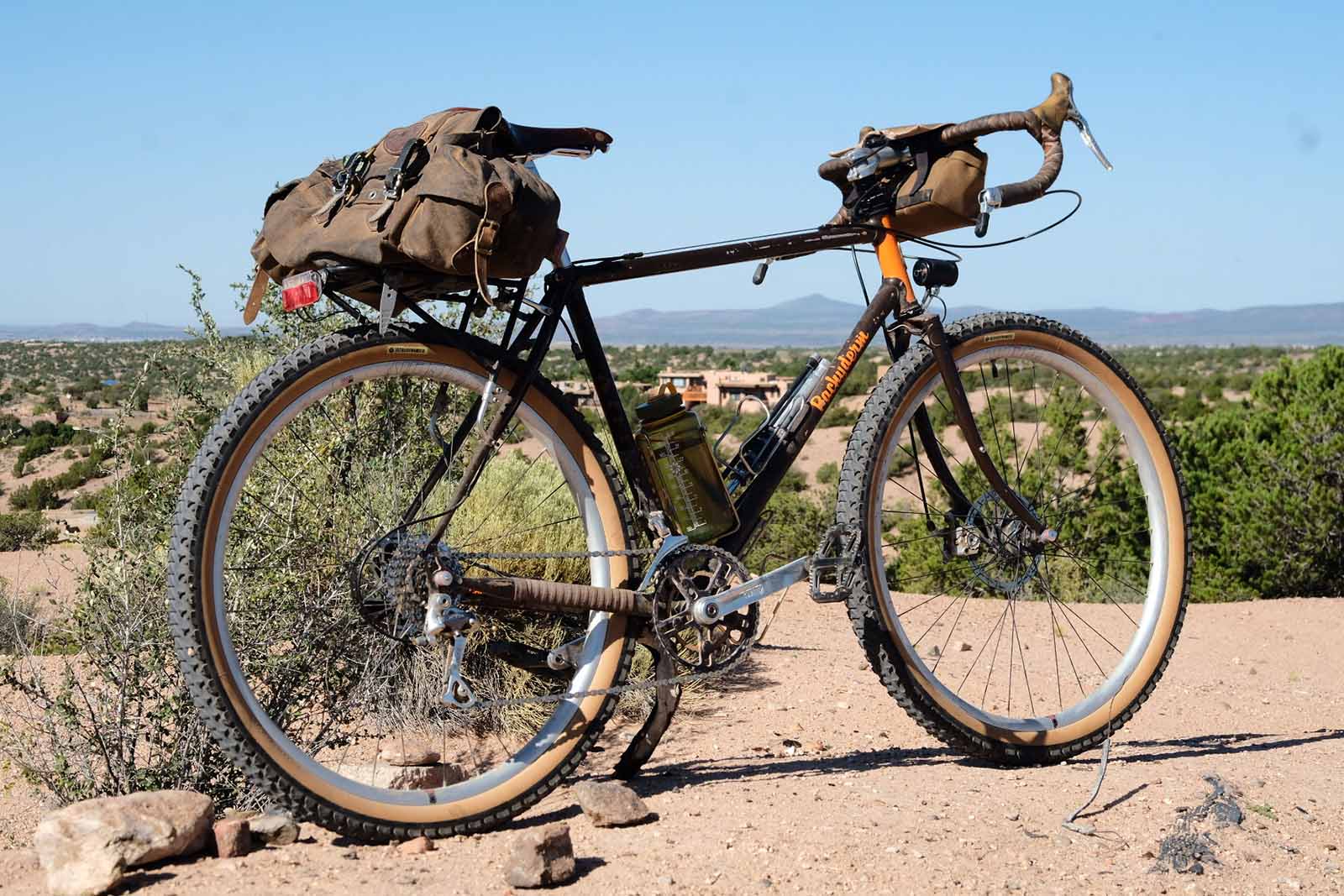 a pachyderm bike against a desert background