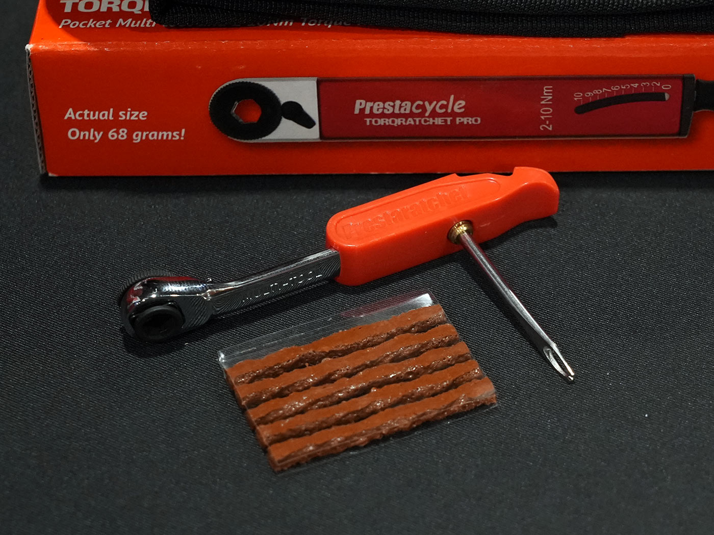 prestacycle prestaratchet multi tool with 2 way ratchet and tire plugger insert