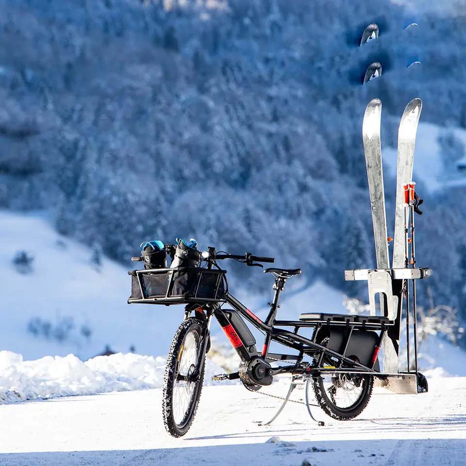 Yuba Ski Rack lets you leave the car at home and take cargo e-bikes to the  slopes - Bikerumor