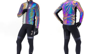 An Oil Slick Cycling Jacket? The Ale Guscio Iridescent Reflective jacket shines at night