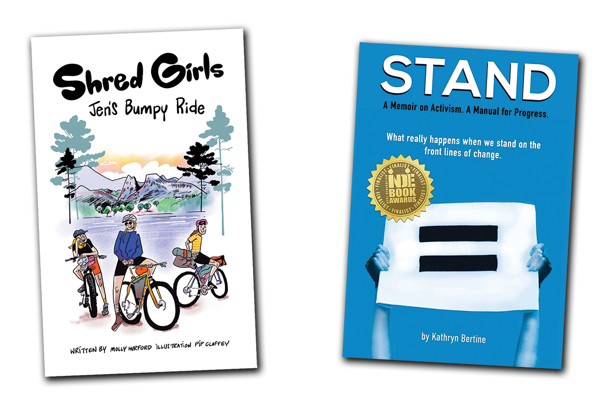book covers for shred girls and stand cycling advocacy books
