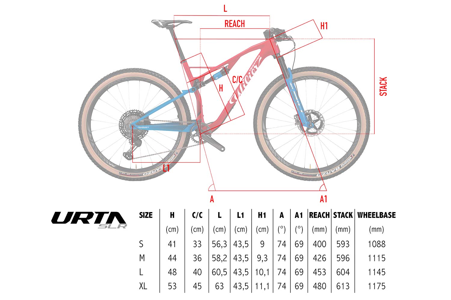 2022 Wilier Urta SLR 100mm travel carbon XC race mountain bike, XC race geometry