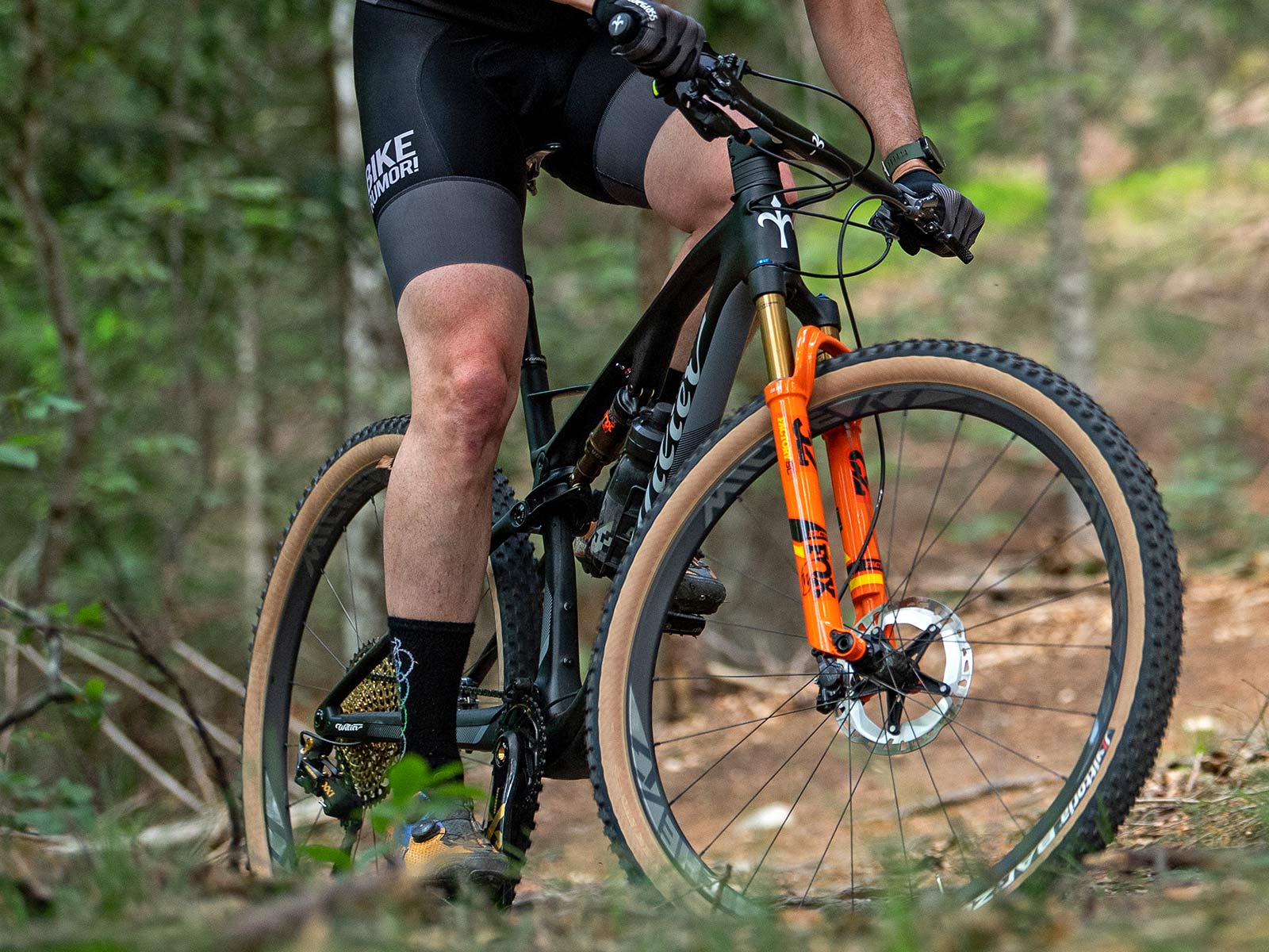 2022 Wilier Urta SLR carbon XC race mountain bike review, photo by Luigi Sestili-Mountain Bike Connection, front end detail