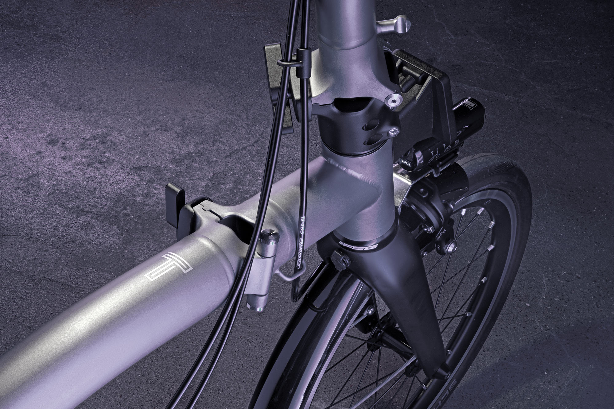 Brompton T Line ultralight titanium folding commuter bikes, new hinge