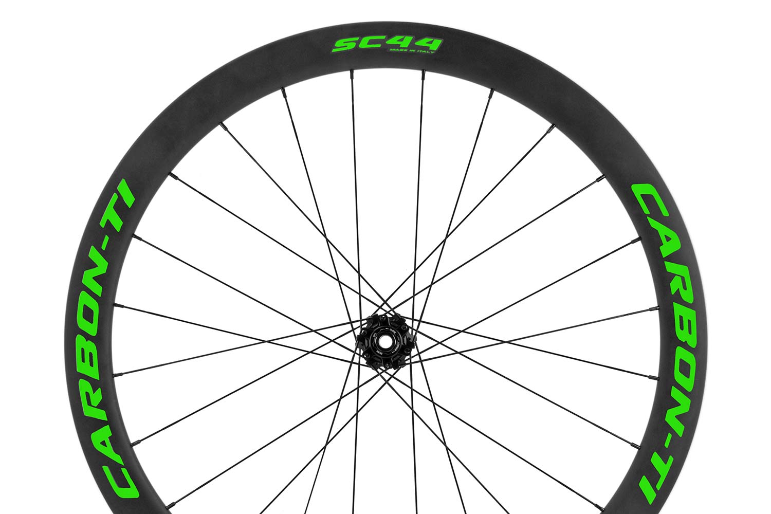 Carbon-Ti X-Wheel SpeedCarbon & GravelCarbon Disc 44, aero carbon gravel road wheels, SC44 acid green