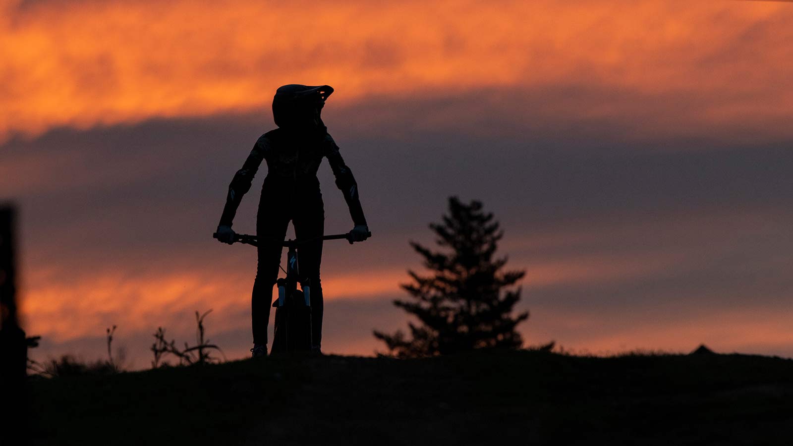 Khothalang Leuta is The Fastest Girl in the Village pump track, photo by Tyrone Bradley RedBull, Lesotho sunset