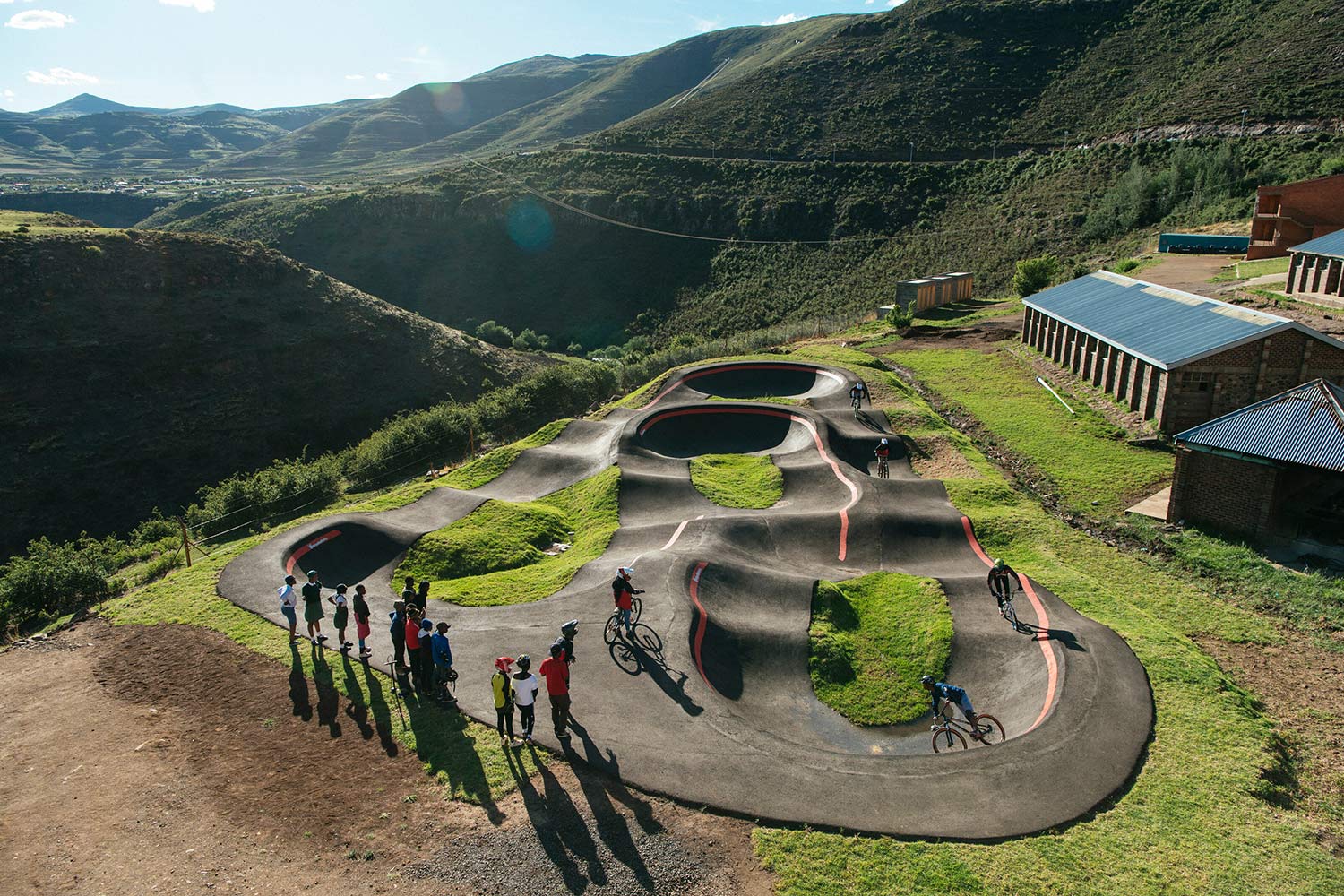 Khothalang Leuta is The Fastest Girl in the Village pump track, photo by Tyrone Bradley RedBull, Lesotho track