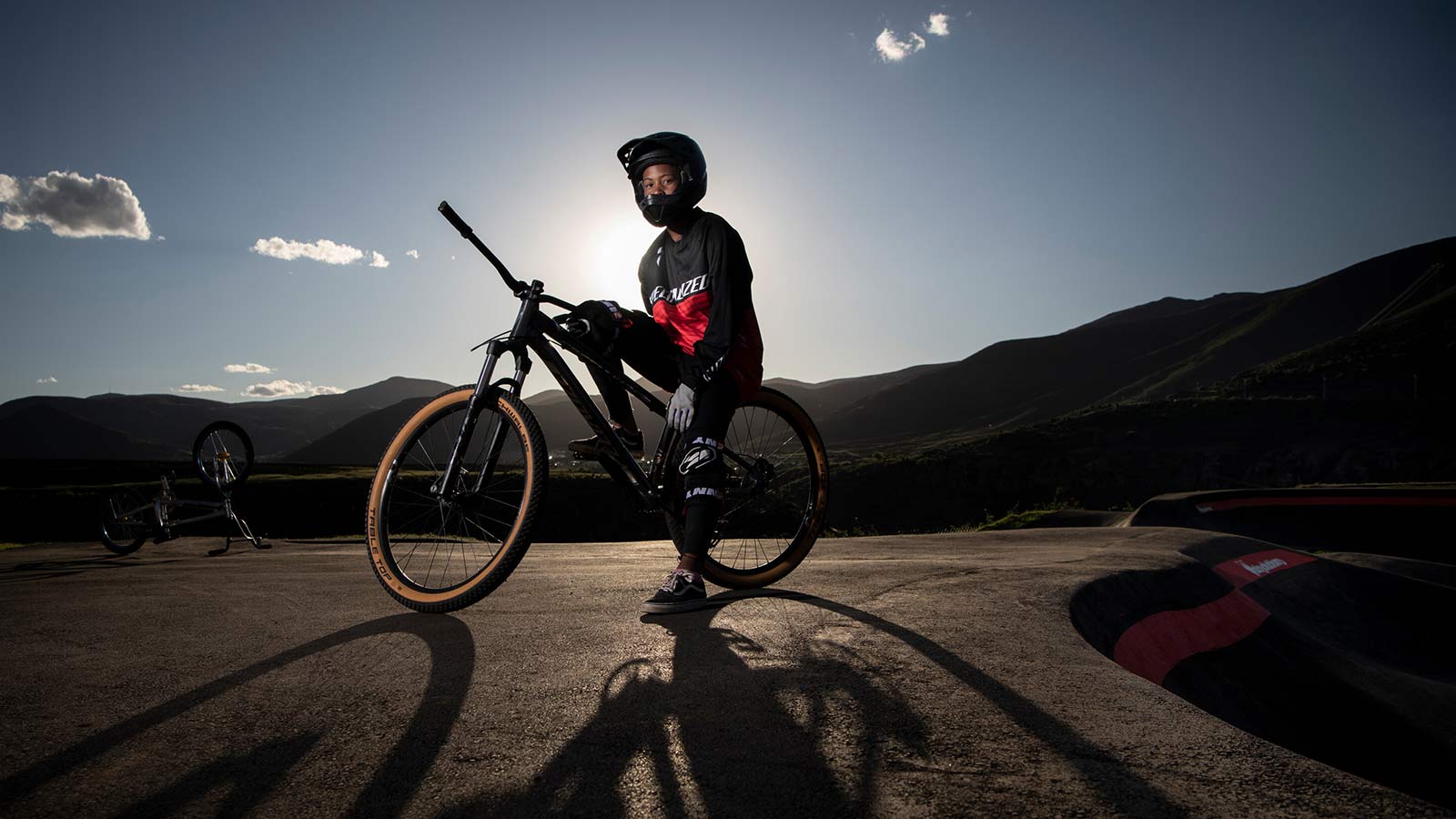 Khothalang Leuta is The Fastest Girl in the Village pump track, photo by Tyrone Bradley RedBull, Lesotho