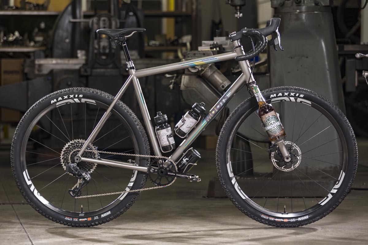 Moots Routt ESC adventure gravel bike with King Cages