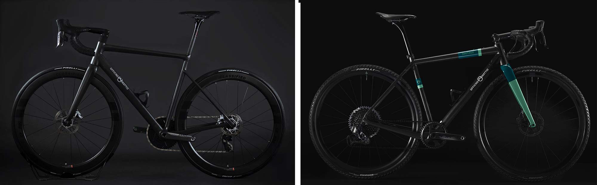 Officine Mattio carbon road & gravel bikes made-in-Italy, with Classified PowerShift wheels