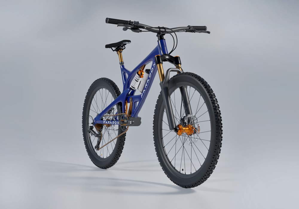 Paradox mountain bike suspension concept, original carbon prototype bike