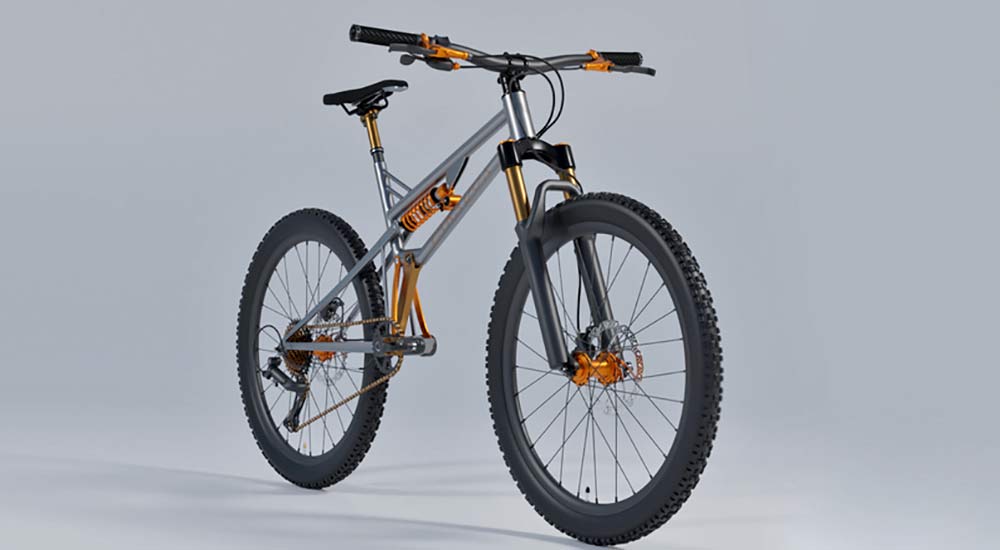 Paradox mountain bike suspension concept, original steel prototype bike