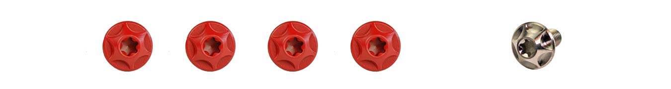 Silca Sicuro ti cages in limited edition Ruby Red Cerakote finish, ti bolts