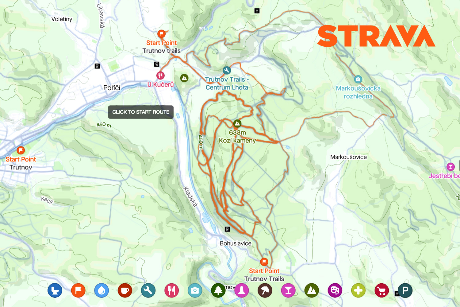 Strava Points of Interest suggestions, Planning routes with POIs