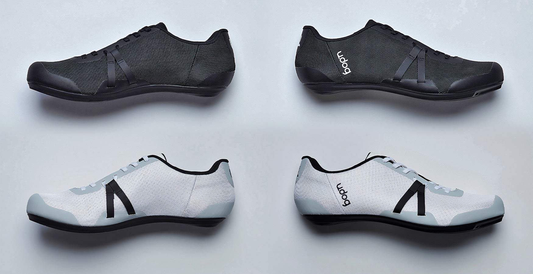 Udog Tensione road shoes, startup lightweight lace-up road cycling shoes, blacl or white