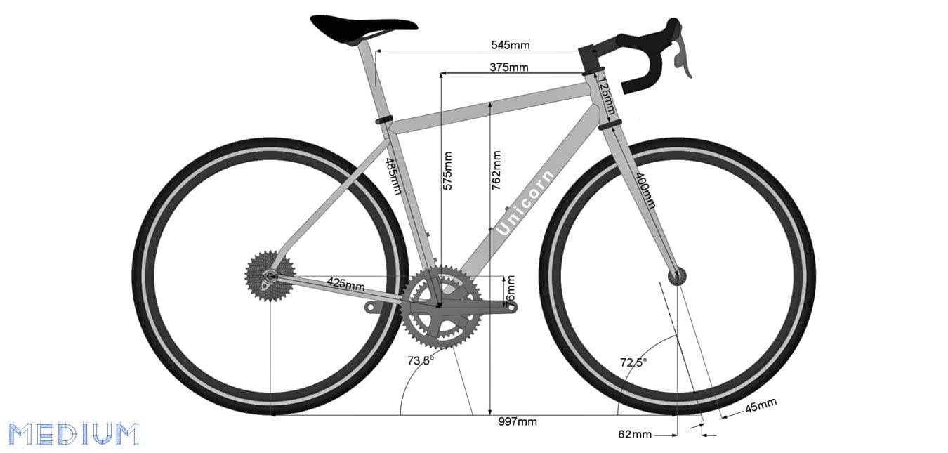 Unicorn Cycles low-cost stock ti bikes, titanium gravel bike size medium geometry