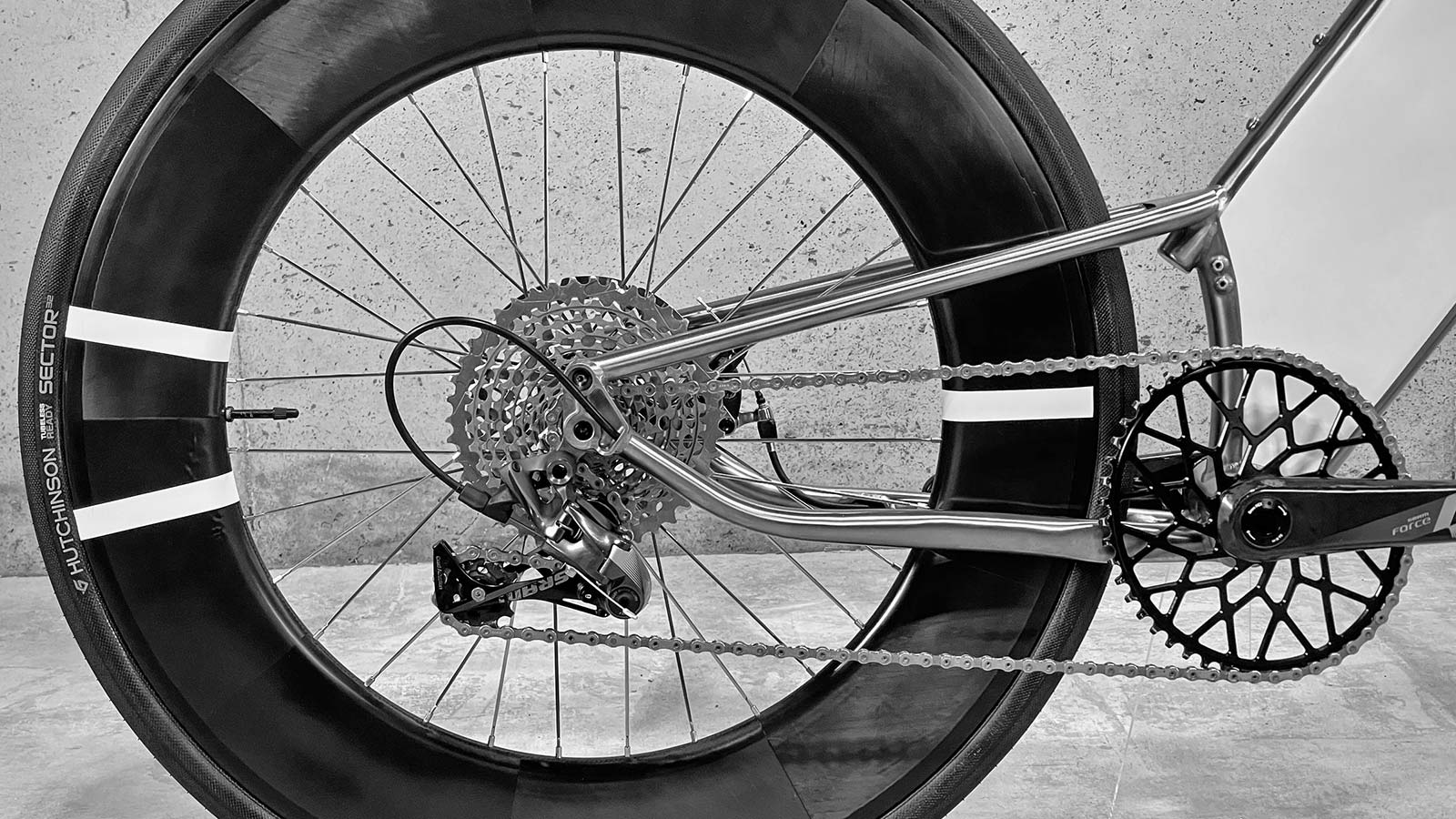 Unicorn Cycles titanium time trial bike prototype, Tri-ti-Y v2 rear end