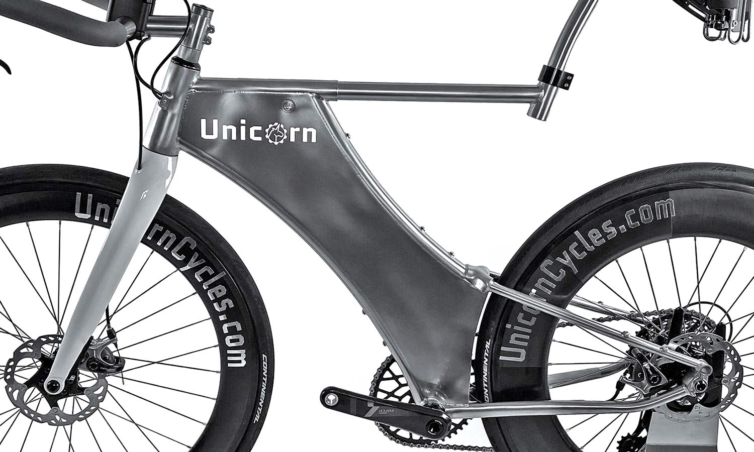 Unicorn Cycles titanium time trial bike prototype, Tri-ti-Y v1 non-driveside detail