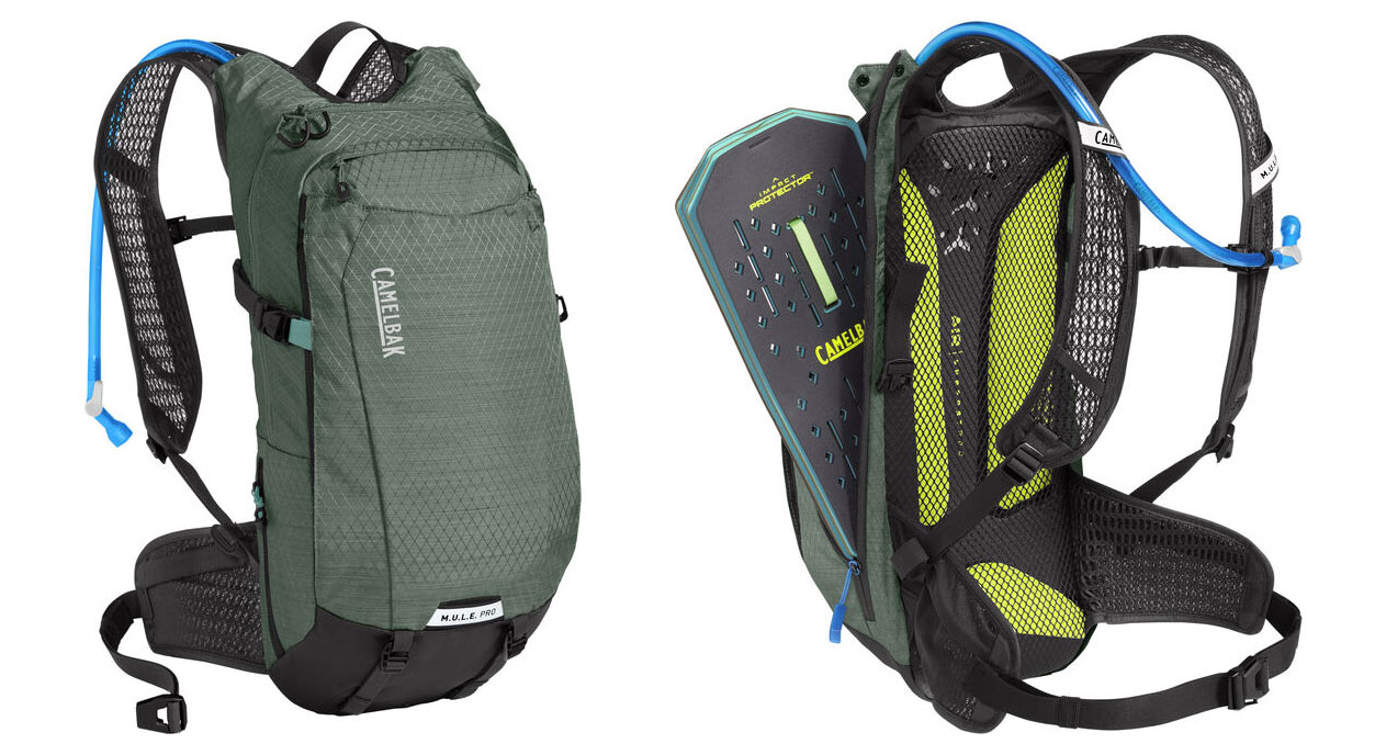 camelbak mule pro best enduro hydration pack with back spine protection pad