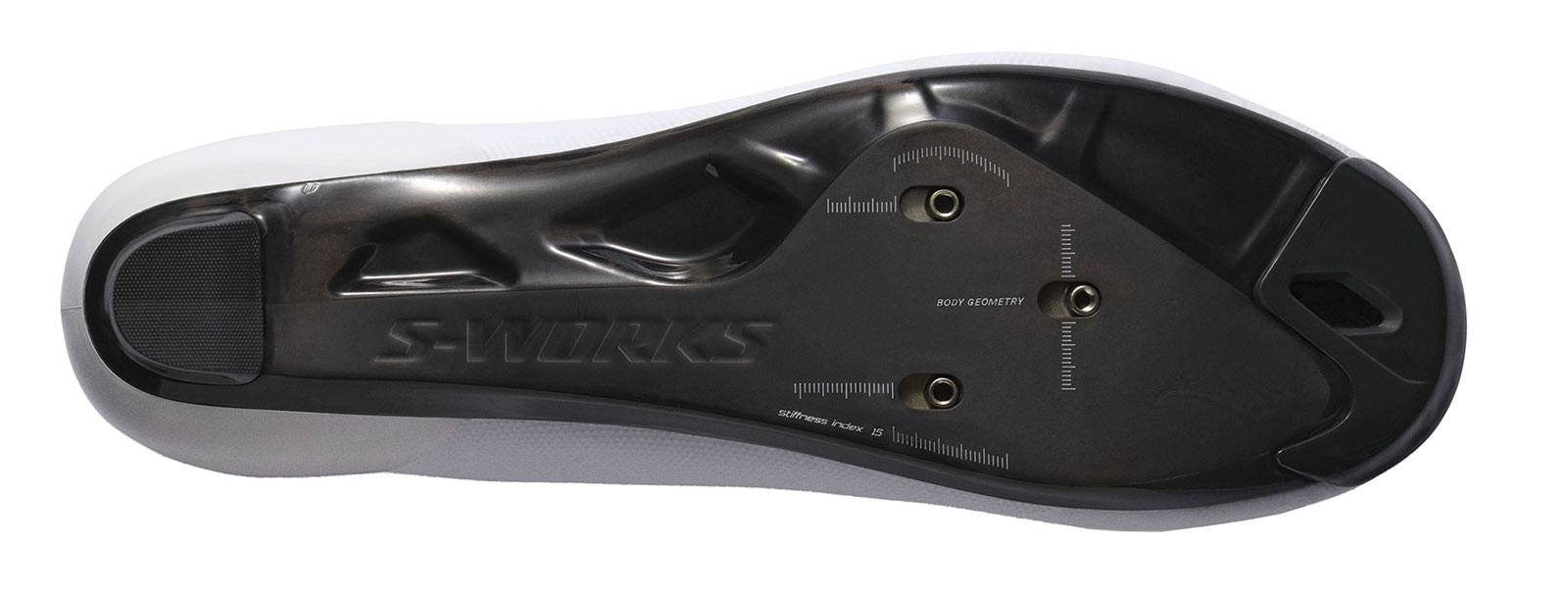 bottom of the specialized s-works 7 lace up lightweight road bike shoes
