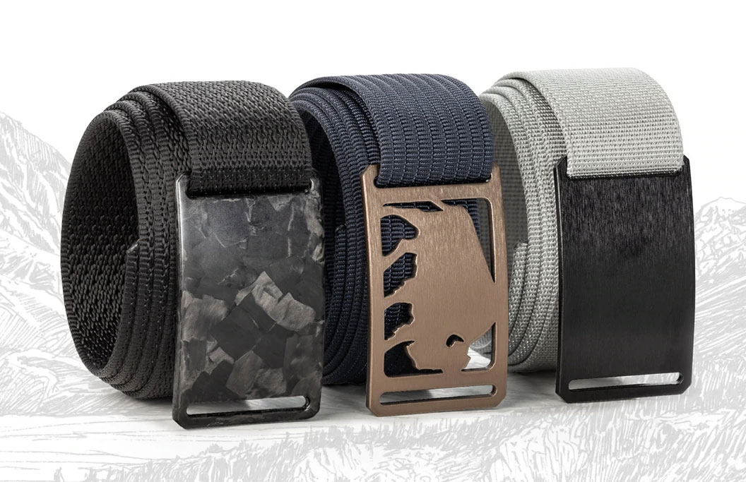 grip6 titanium and carbon fiber belt buckles
