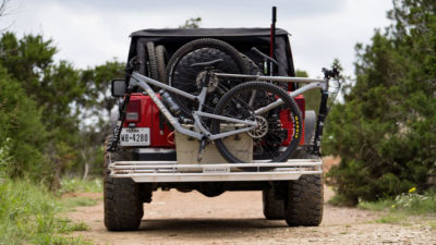 Pakmule Bike Rack hitches up your bikes and all your gear with practical cargo tray