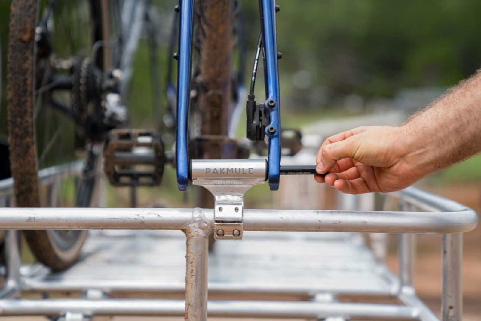 pakmule bike hitch rack platform fork mount for gravel bike