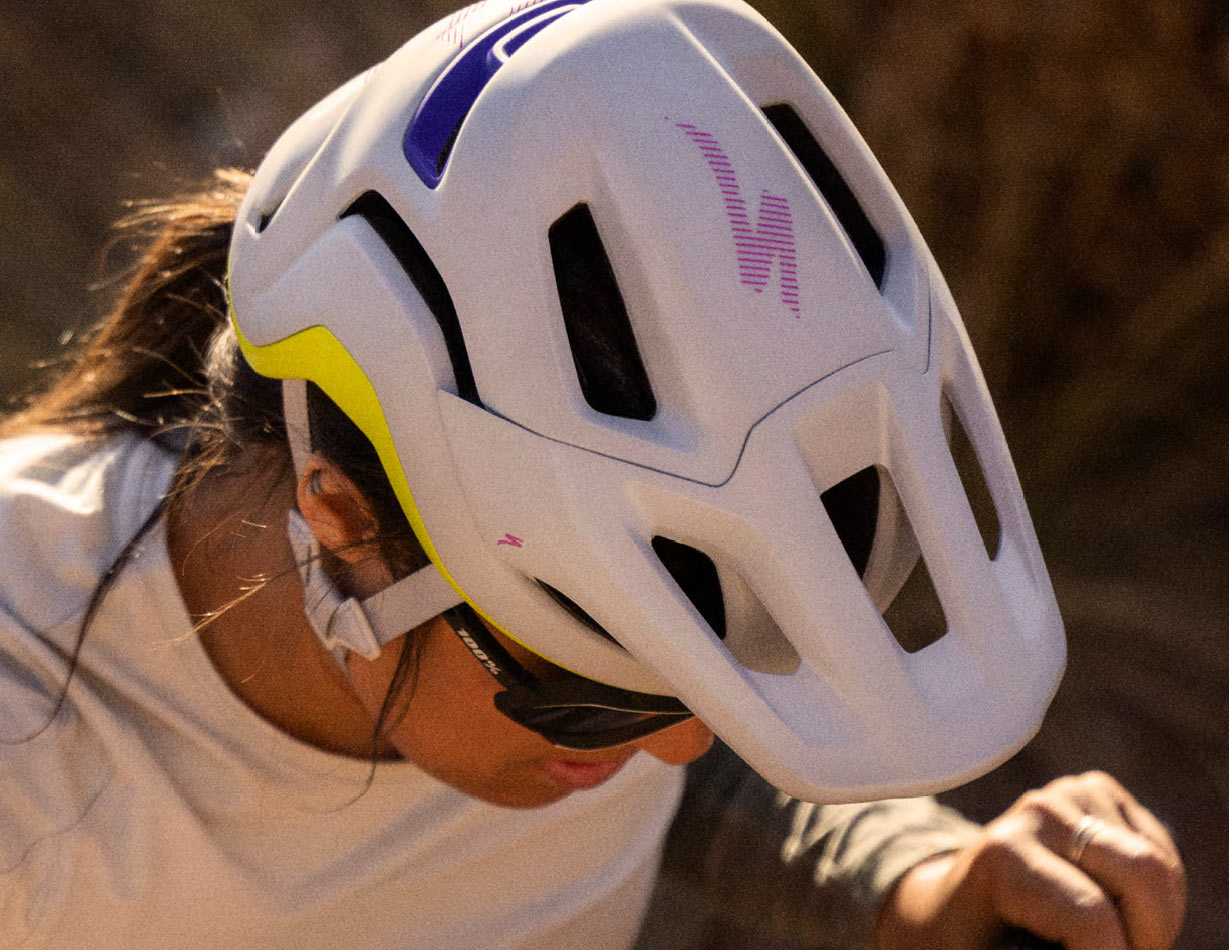 new specialized ambush 2 trail mountain bike helmet shown on a rider