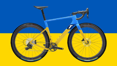 Custom Exploro RaceMax Ukraine edition gravel bike in support of the Ukrainian people