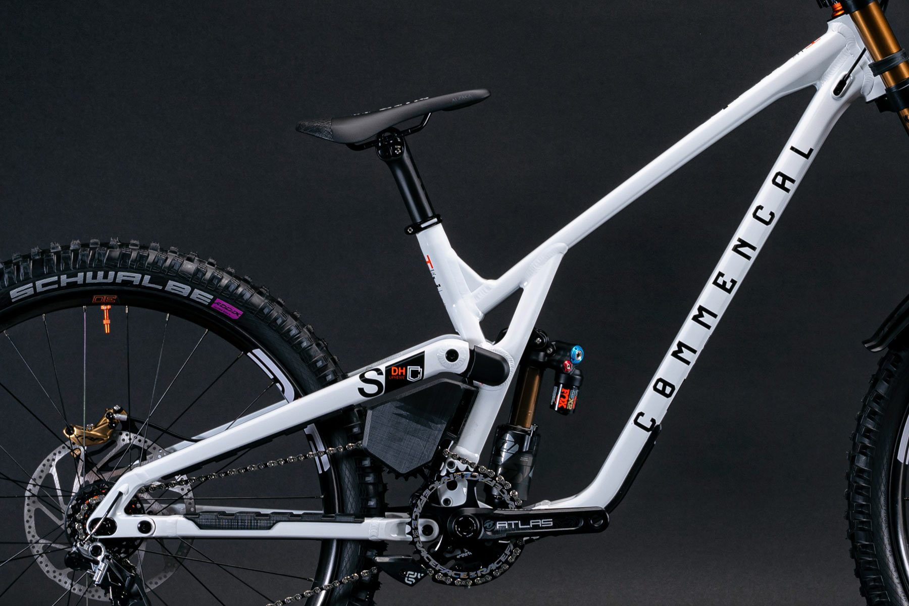 Commencal new Supreme DH V5 alloy downhill mountain bike, frame detail