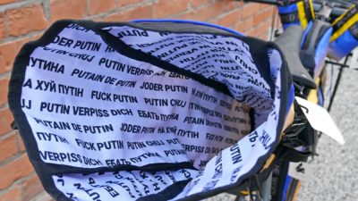 F*%k Putin Ukraine fundraiser by BLB introduces Dyed in the Wool bikepacking bags