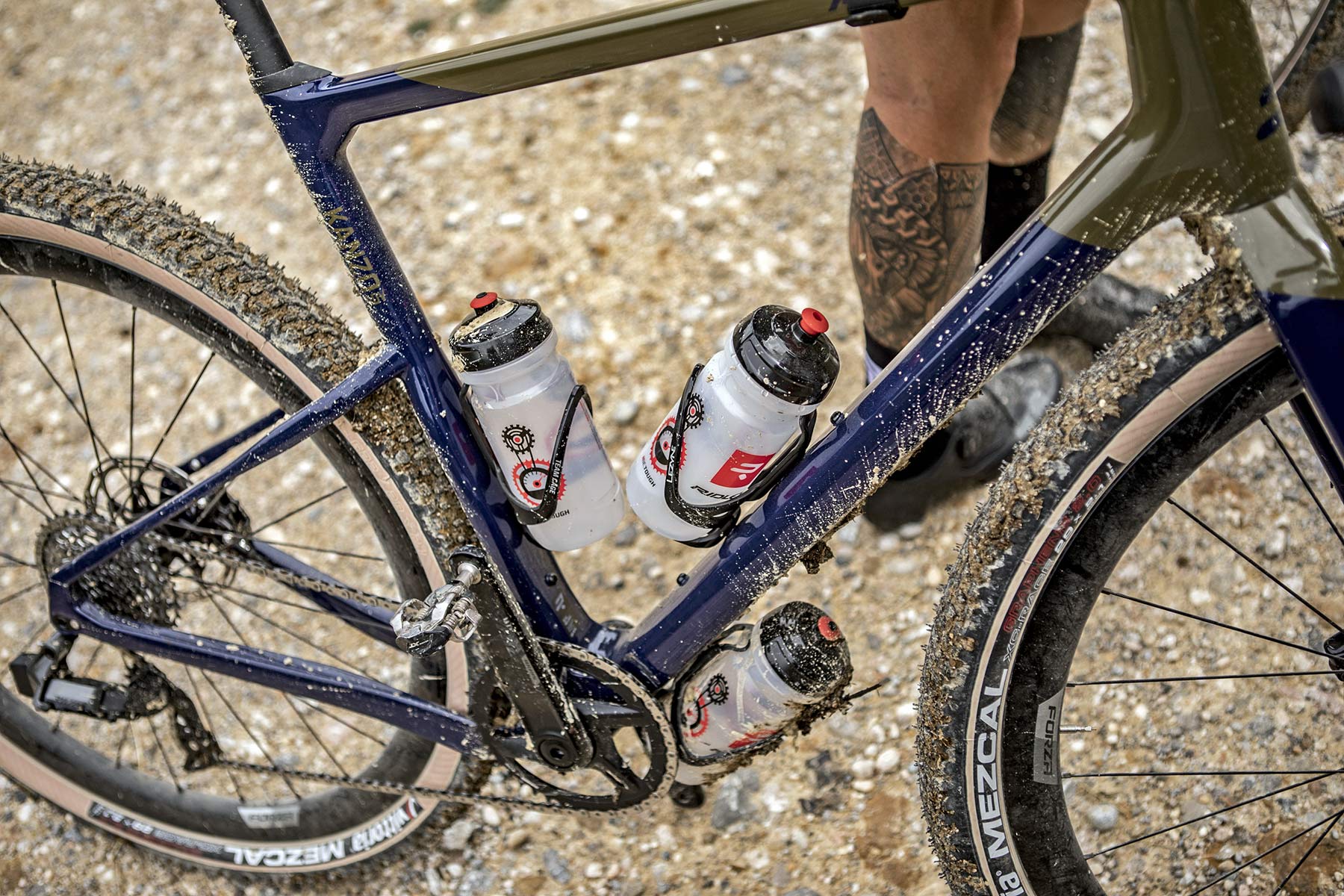 Ridley Kanzo Adventure carbon gravel bikepacking bike, dirty bottles