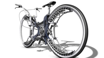 Found: Infinity Bike re-imagines All-Wheel Drive Bicycle with continuous tire for both wheels!