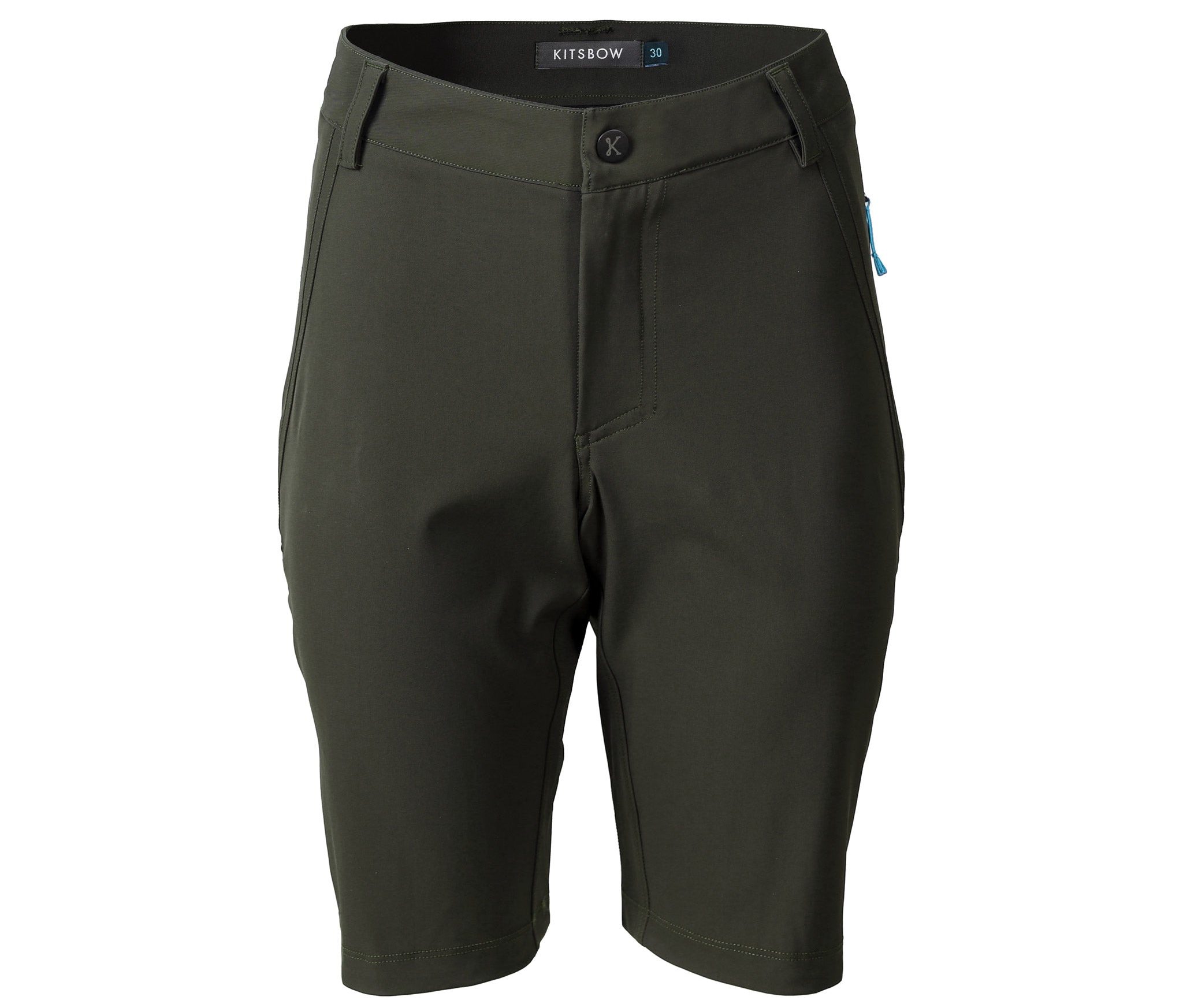 Kitsbow Madrone shorts with an 11-inch inseam.