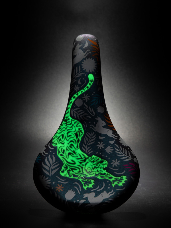 Velo Year of the Tiger limited edition Luminous Tiger saddle.