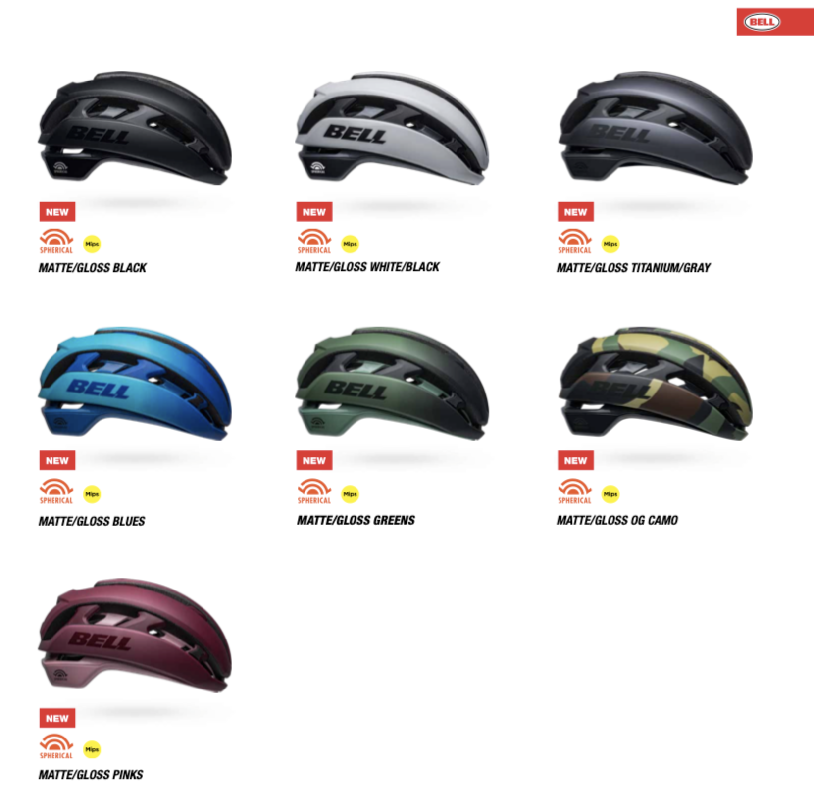 Bell XR Spherical MIPS helmet colors