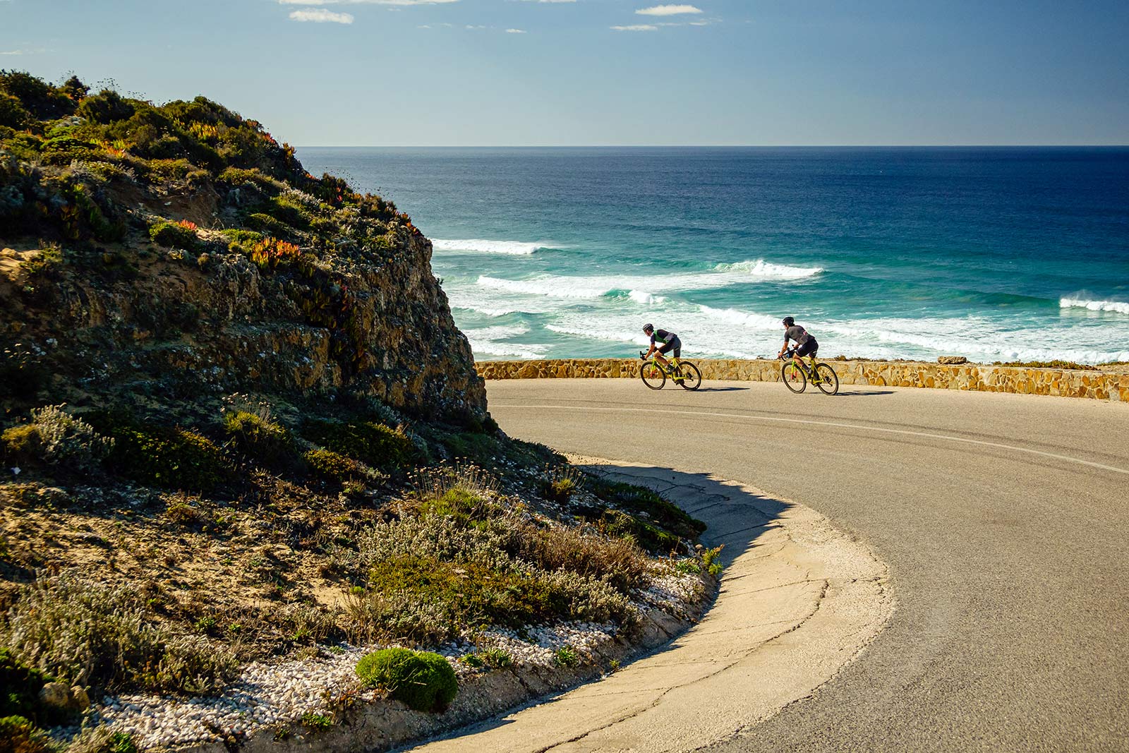 coastal riding riding through the forest on thomson gravel bike tour in portugal